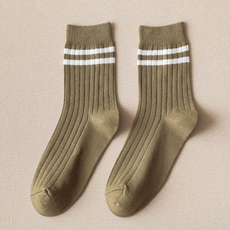 Striped Soft Diebetic Quarter Socks(6 Pairs) - 43-48 - Green - image 11