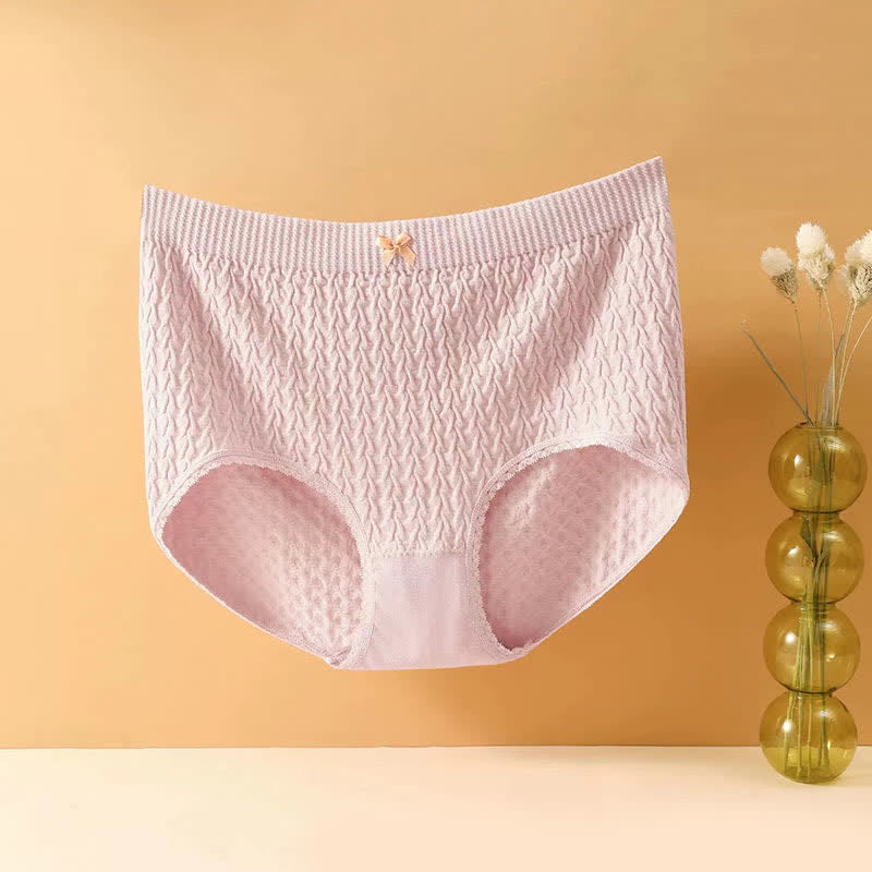 High-Waisted Bow Tie Panty(5 Pairs) - Pink - 4XL - image 10