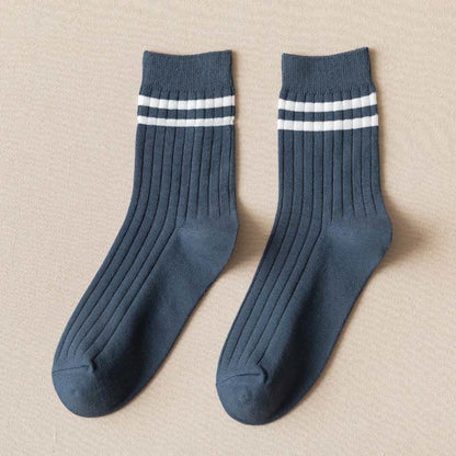 Striped Soft Diebetic Quarter Socks(6 Pairs) - 43-48 - Blue - image 9