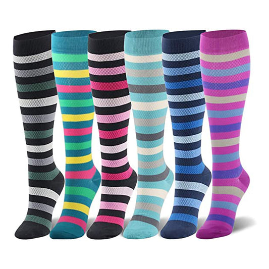 Striped Series Casual Compression Socks(6 Pairs) - image 0
