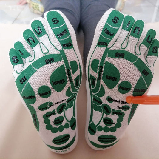 Acupressure Reflexology Foot Massage Socks - Unisex - White - image 0