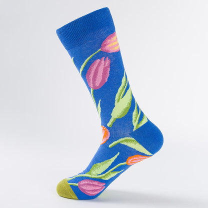 Tulip Dove Pattern Crew Socks(6 Pairs) - image 2