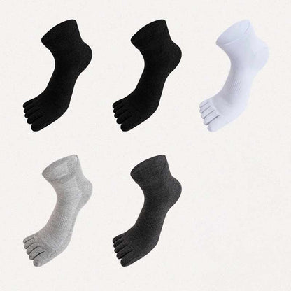 Five Toes Antibacterial Alignment Socks(5 Pairs) - Black*2+White+Dark Grey+Light Gray - EU43-51(US9-16) - image 14