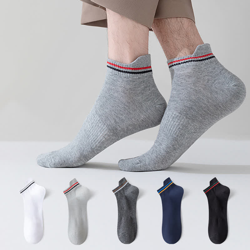 Stripe Anti-sweat Sport Ankle Socks(5 Pairs) - image 0