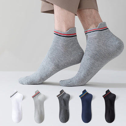 Stripe Anti-sweat Sport Ankle Socks(5 Pairs) - image 0