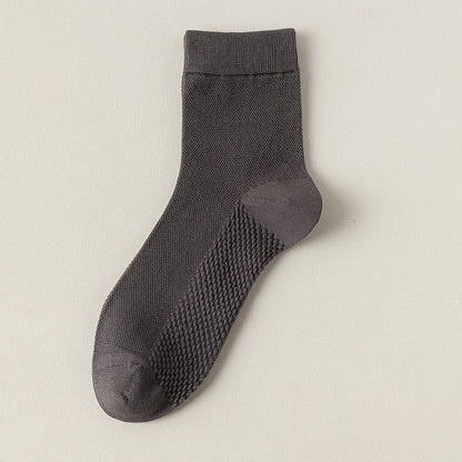 Cotton Mesh Quarter Socks(5 Pairs) - Dark Grey - EU39-46(US5-12) - image 17