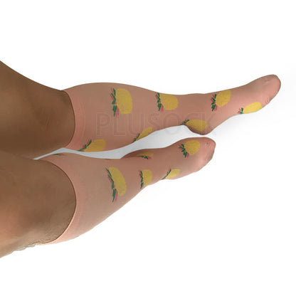 2XL-7XL Pink Pineapple Plus Size Compression Socks(3 Pairs)