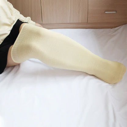 Cotton Thick Thigh High Socks - Nude - Normal - image 5