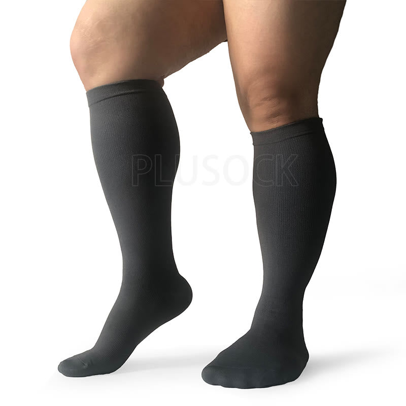 Plusock Solid Pure Color Plus Size Compression Socks 2XL-7XL(3 Pairs) - image 6