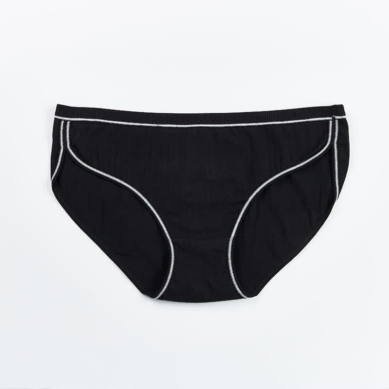Low Rise Cotton Panty(5 Pairs) - Black - 4XL - image 12