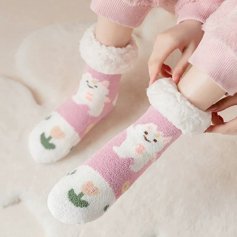 Cozy Bear Home Slipper Socks - Pink - EU34-39(US1-6) - image 2