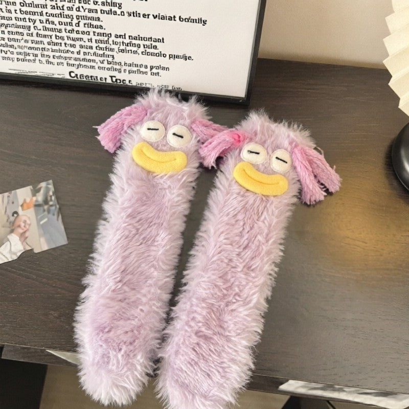 Kawaii Character Cozy Home Slipper Socks - Purple - EU35-39(US2-6) - image 4