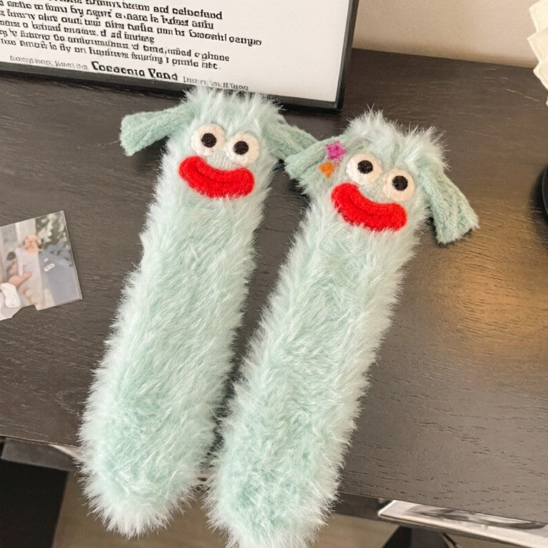 Kawaii Character Cozy Home Slipper Socks - Light Blue - EU35-39(US2-6) - image 2