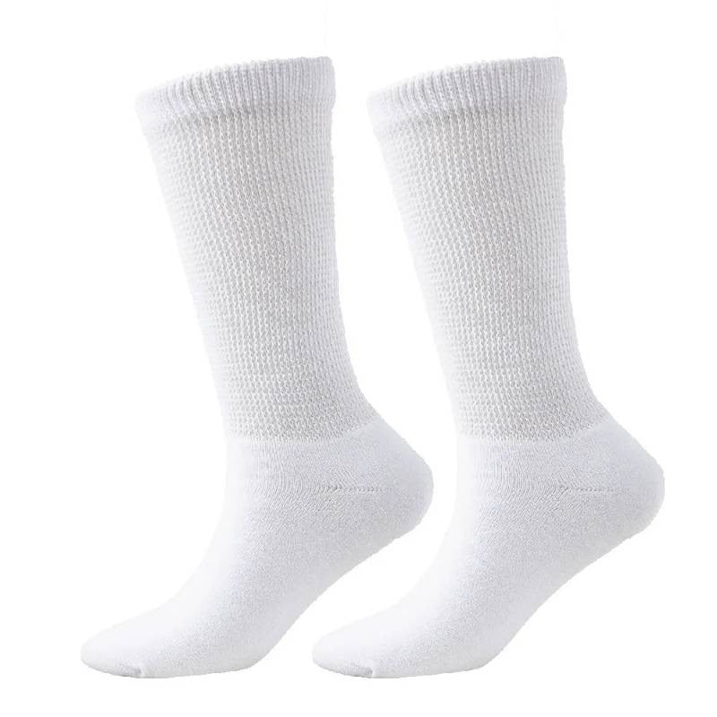 Breathable Ribbed Crew Socks(3 Pairs) - White - EU37-44(US4-10) - image 6