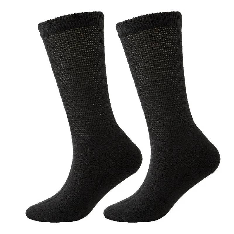Breathable Ribbed Crew Socks(3 Pairs) - Black - EU37-44(US4-10) - image 5
