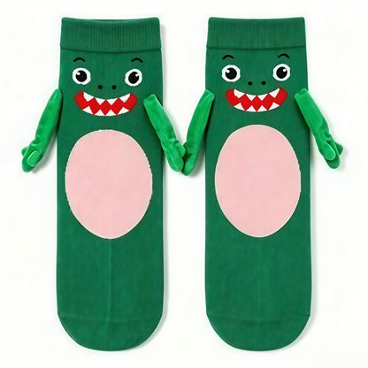 Cozy Hand Holding Animal Mid-Calf Socks(2 Pairs) - F - EU36-41(US3-8) - image 6