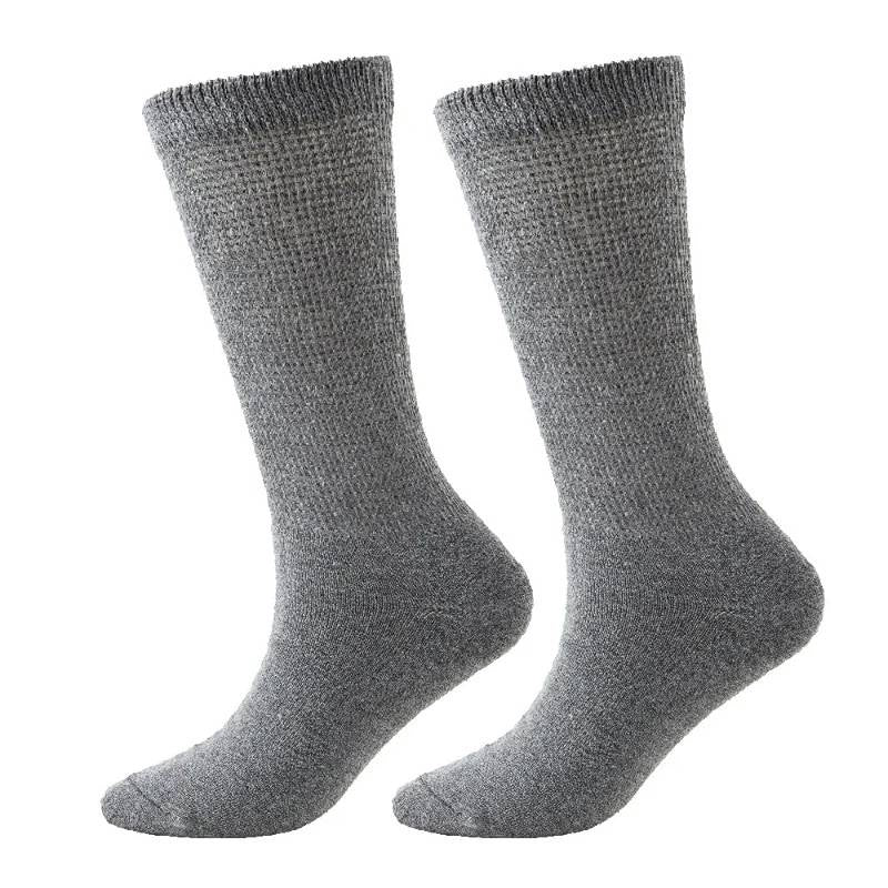 Breathable Ribbed Crew Socks(3 Pairs) - Dark Grey - EU37-44(US4-10) - image 3