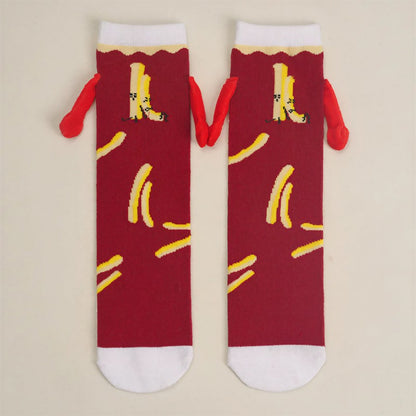 Playful Food Print Polycotton Quarter Socks(3 Pairs) - Wine - EU36-42(US3-9) - image 3