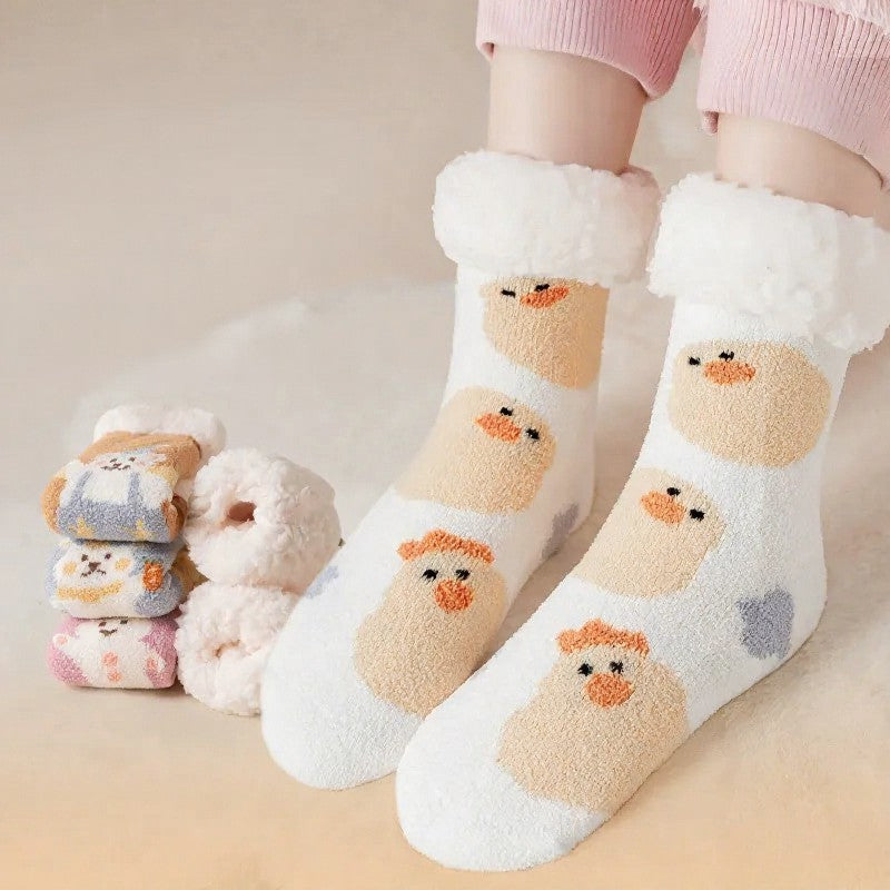 Cozy Bear Home Slipper Socks - White - EU34-39(US1-6) - image 1