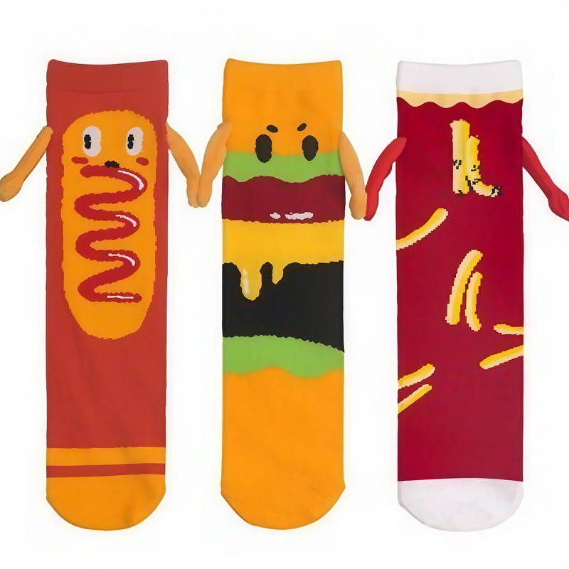 Playful Food Print Polycotton Quarter Socks(3 Pairs) - Multicolor - EU36-42(US3-9) - image 4