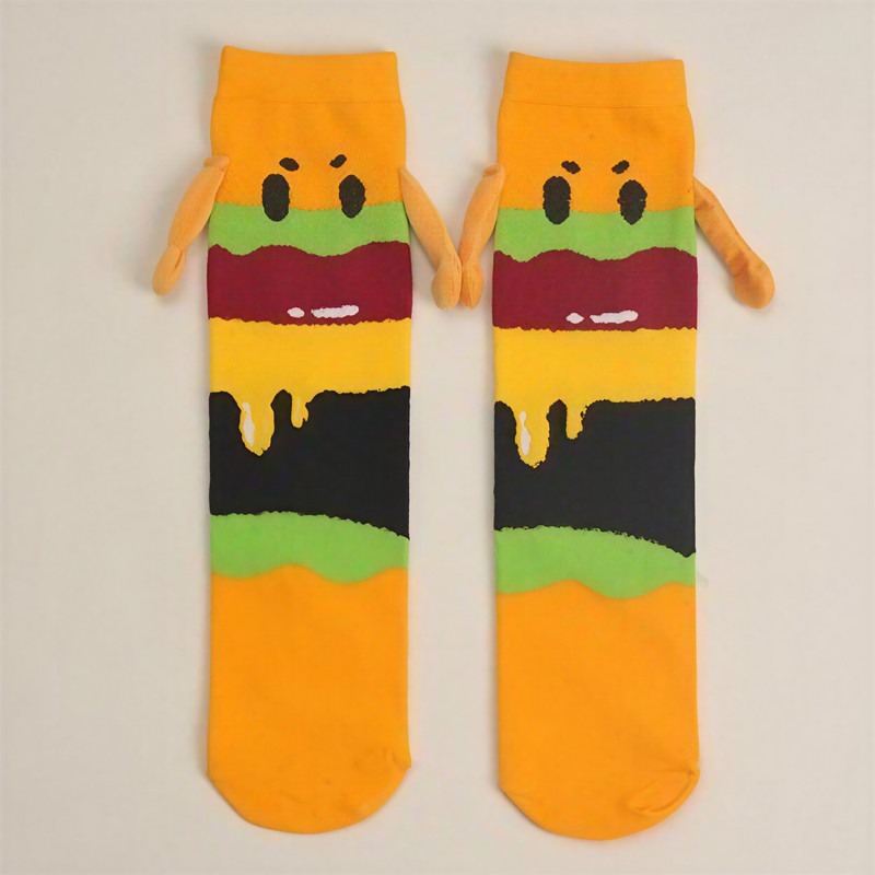 Playful Food Print Polycotton Quarter Socks(3 Pairs) - Yellow - EU36-42(US3-9) - image 2