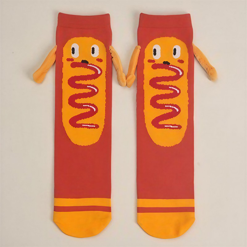 Playful Food Print Polycotton Quarter Socks(3 Pairs) - Red - EU36-42(US3-9) - image 1