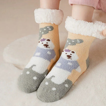 Cozy Bear Home Slipper Socks - Light Green - EU34-39(US1-6) - image 0