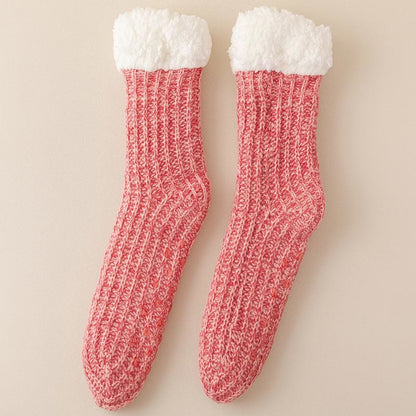 Plus Size Fleece Comfy Thick Slipper Socks(2 Pairs) - Rose - EU36-44(US3-10) - image 13