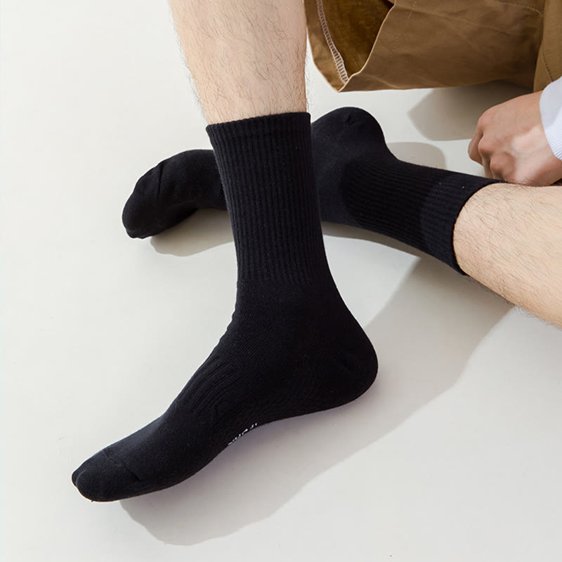 Solid Color Thickened Quarter Socks(5 Pairs) - image 4