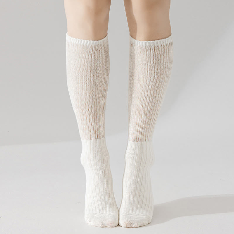 Solid Color Stylish Slouch Socks(3 Pairs) - image 9