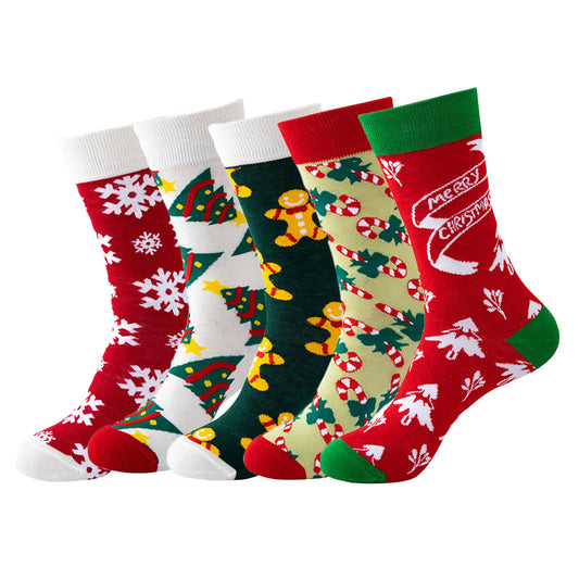 Christmas Unisex Cozy Crew Socks(5 Pairs) - Multicolor - EU37-44(US4-10) - image 0