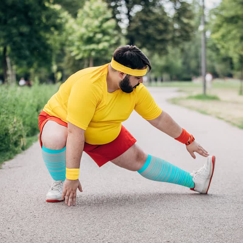 Plus Size Bright Stripe Compression Socks 2XL-7XL(3 Pairs) - image 3