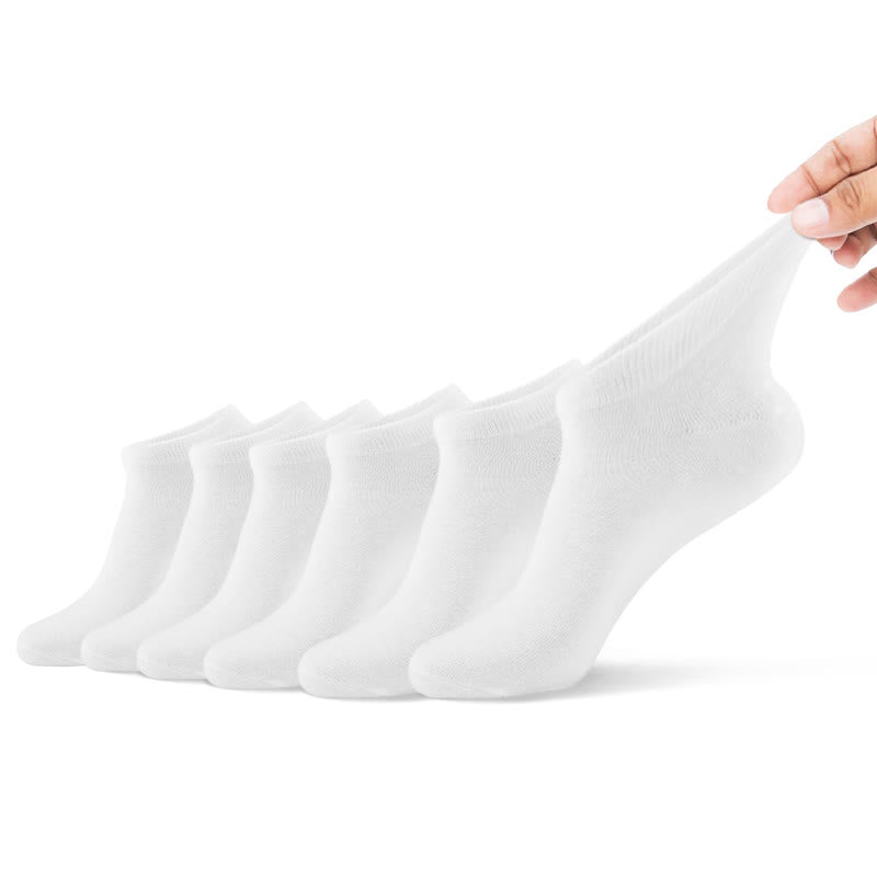 100% Cotton Plus Size Ankle Socks(6 Pairs)