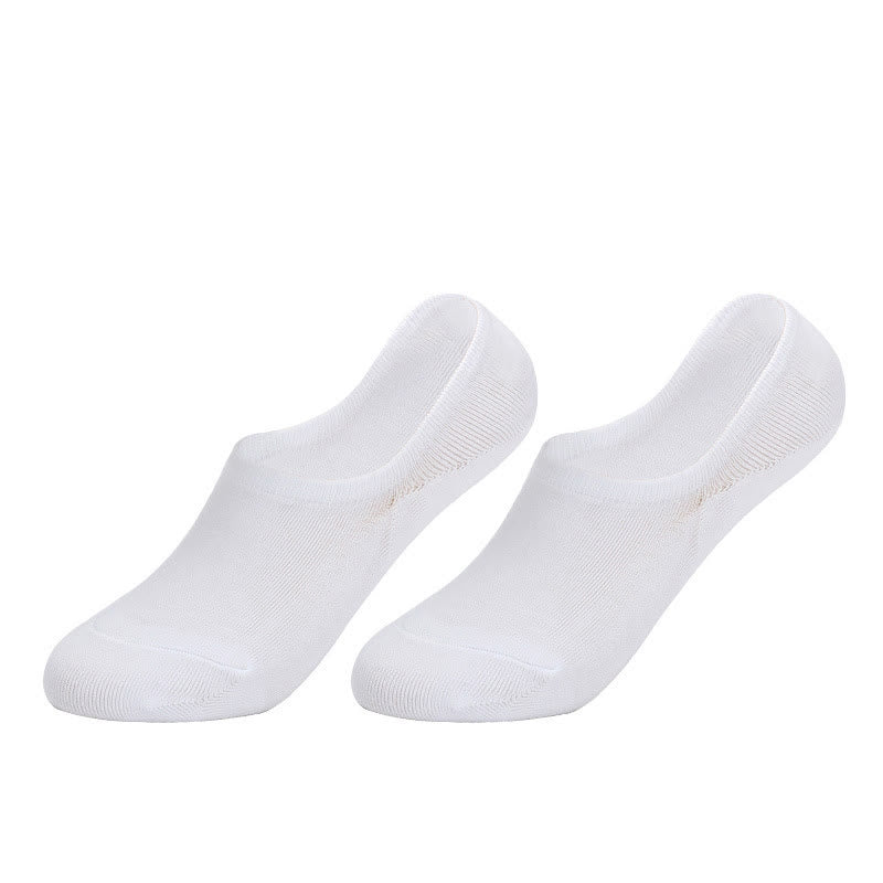 Anti-slip Cotton No Show Socks(4 Pairs) - White - EU41-43(US7.5-9) - image 3
