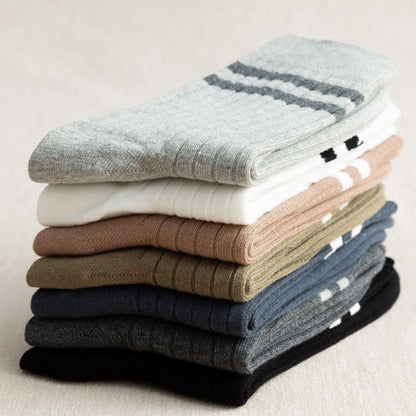 Striped Soft Diebetic Quarter Socks(6 Pairs) - image 3