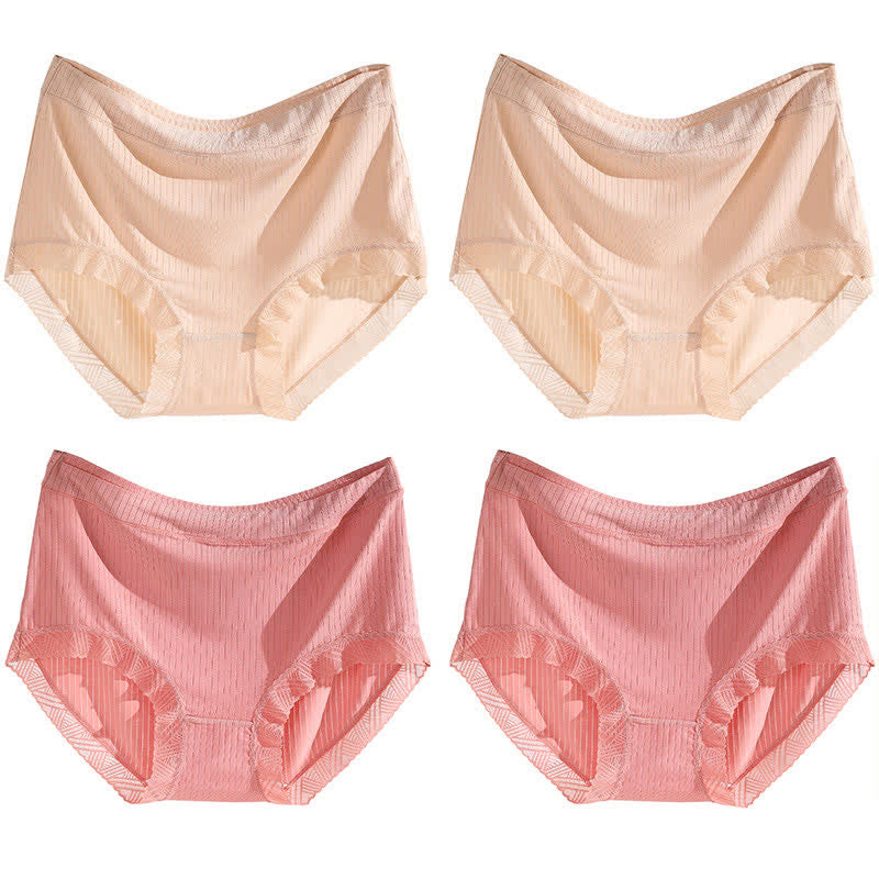 High-Waisted Seamless Panty(4 Pairs) - Pink*2+Apricot*2 - 4XL - image 19