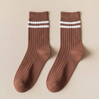 Striped Soft Diebetic Quarter Socks(6 Pairs) - 43-48 - Red - image 10