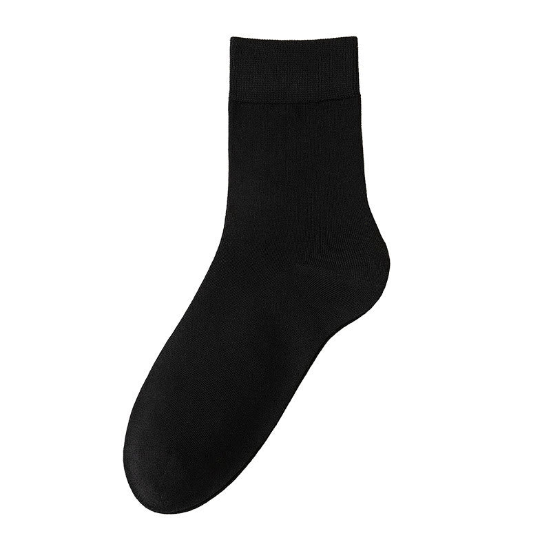 Solid Color Breathable Quarter Socks(5 Pairs) - Black - EU39-46(US6-12) - image 8
