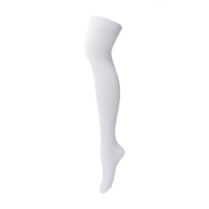 Plus Size Thigh High Elasticity Compression Socks(3 Pairs) - White - L/XL - image 2
