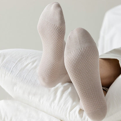 Cotton Mesh Quarter Socks(5 Pairs) - image 11