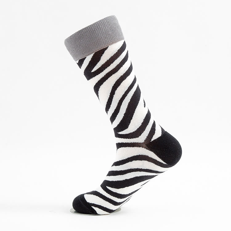 Zebra Prints Crew Socks(5 Pairs) - image 3