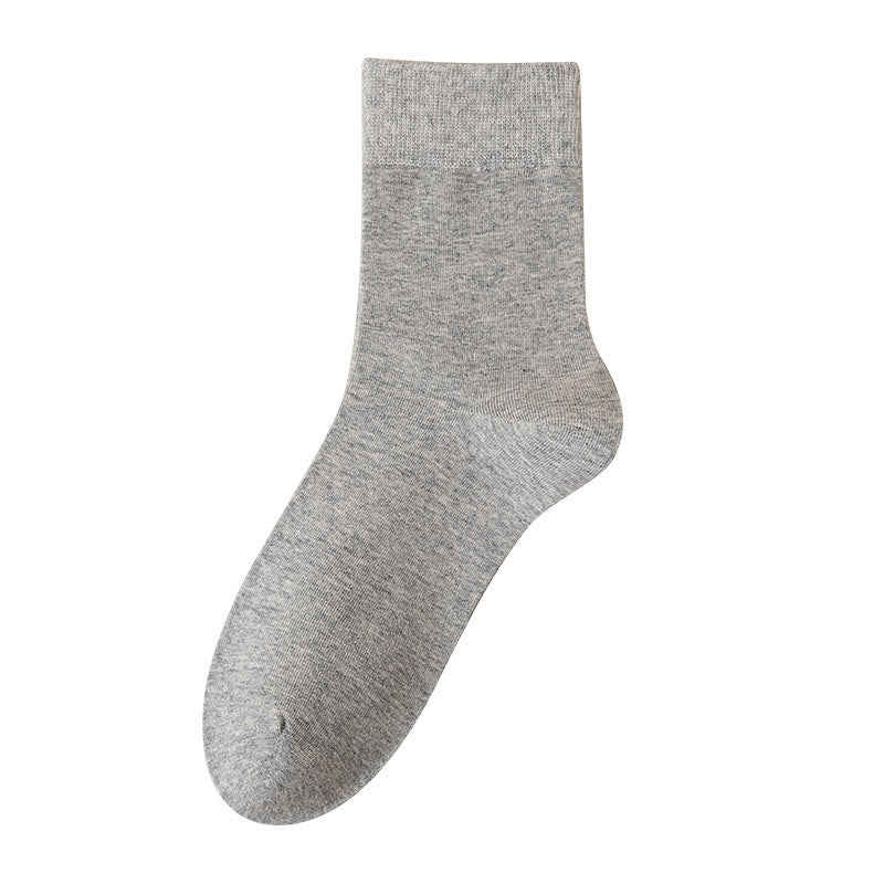 Solid Color Breathable Quarter Socks(5 Pairs) - Light Gray - EU39-46(US6-12) - image 10
