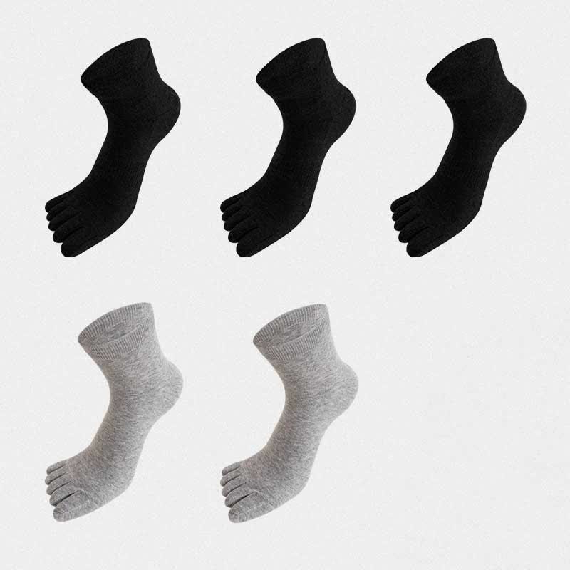 Five Toes Antibacterial Alignment Socks(5 Pairs) - Black*3+Light Gray*2 - EU43-51(US9-16) - image 18