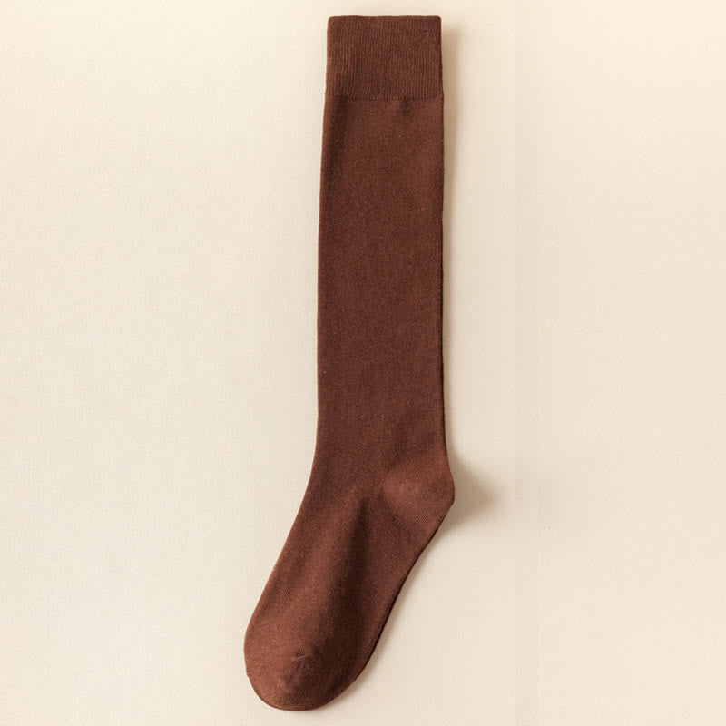 Sweat-absorbing Knee High Socks(3 Pairs) - Coffee - Fits 220lbs - image 7