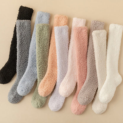 Plus Size Thickened Plush Knee High Socks(5 Pairs) - Multicolor（11Pairs） - EU36-43(US3-9) - image 4