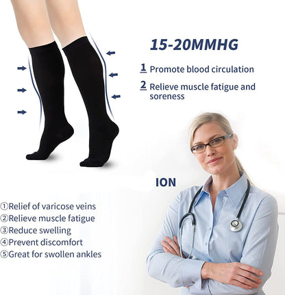 Plusock Black Plus Size Compression Socks 2XL-7XL(15-20mmHg) - image 2