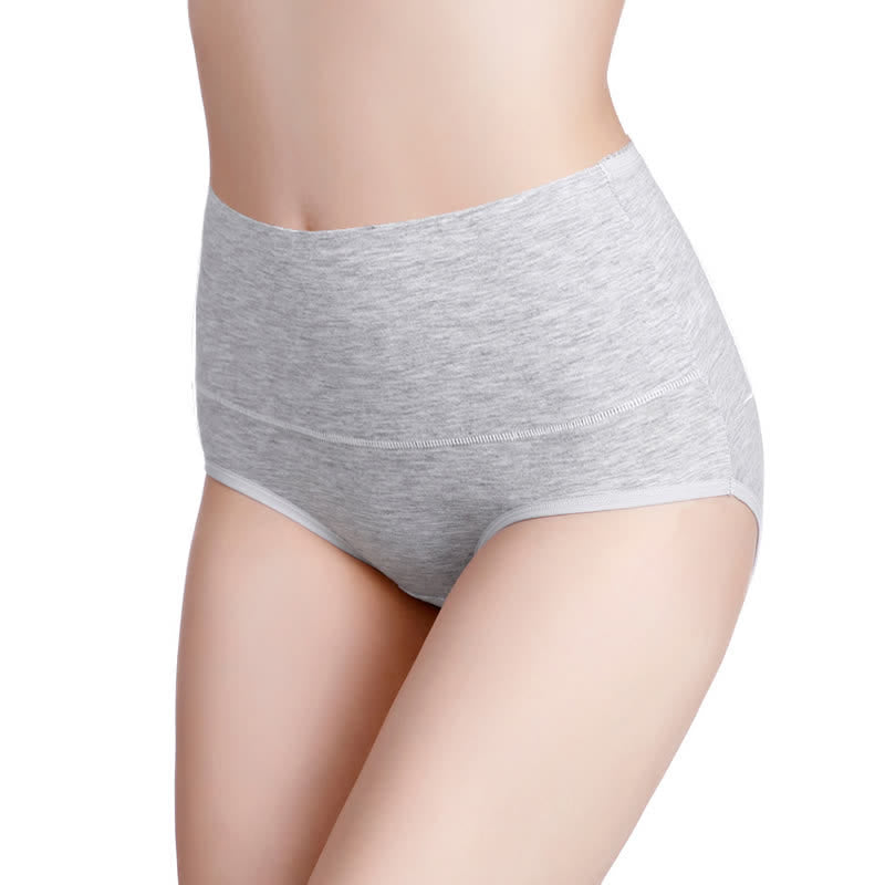 High-Waisted Solid Comfy Panty(4 Packs) - Gray - 7XL - image 4