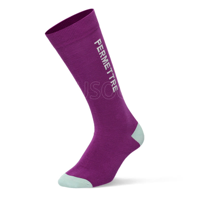 Mixed Color Cotton Plus Size Compression Socks(3 Pairs) - image 13