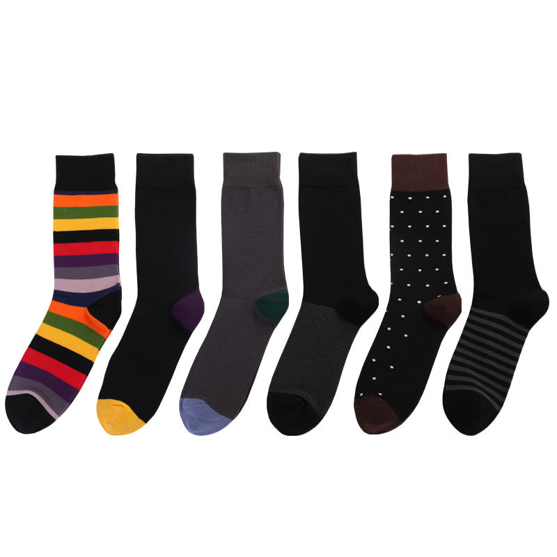 Color Stripes Crew Socks(6 Pairs) - image 3