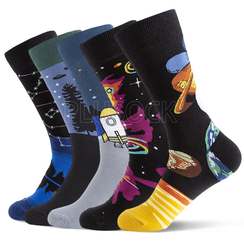 Alien Extraterrestrial Crew Socks(5 Pairs) - image 0